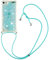 COTDINFOR Kompatibel mit iPod Touch 7 Hülle mit Handykette Flüssigkeit Glitzer Protective Sparkle Floating Bling Silikon Lanyard Handyhüllen für iPod Touch 5/6 / 7 TPU Star Green YB.