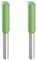 Aopin Fraise à défoncer 10 mm de diamètre - Tige de 6 mm de diamètre - Double cannelure droite en carbure pour le travail du bois - Outil de fraisage - Vert et argenté - 2 pièces