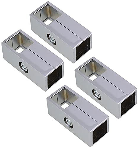 Yibuy Raccordo per tubo quadrato a 2 vie, per tubi da 2,5 cm, confezione da 4