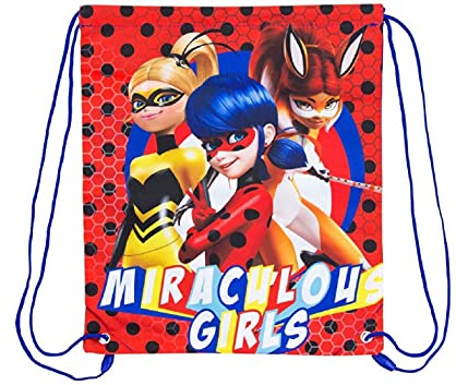 Kinder Miraculous Ladybug Turnbeutel Schwimmschuh PE Reisetasche 36 cm x 32 cm