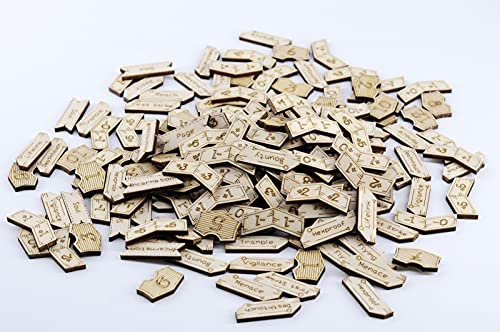 Viipha MTG Fähigkeits- und +1/+1 Zähler Set von 123 Holz Keyword, Magic Tokens kompatibel mit Magic The Gathering