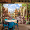 Benutzerdefinierte Wandbild Tapete Im Europäischen Stil Retro Märchen Stadtgebäude Fototapete Für Wände 3D Restaurant Cafe Hintergrund Wand 350Cm(W)×245Cm(H)