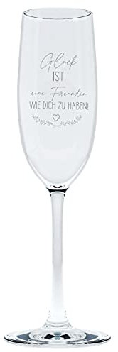 KT-Schmuckdesign Sektglas Leonardo Glück ist eine Freundin wie Dich zu haben - Geschenkidee Geburtstagsgeschenk Sektglas Geschenk für Freundin