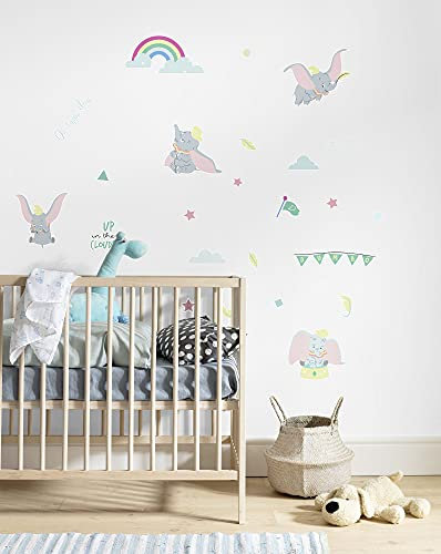 Komar Disney Wandtattoo Dumbo Daydream - 50 x 70 cm (Breite x Höhe) - 26 Teile - Deco-Sticker, Wandaufkleber, Wandsticker, Wanddeko, Kinderzimmer - 14101h