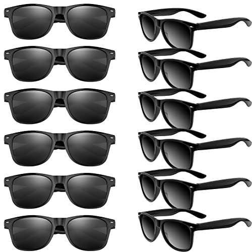TUPARKA 12er-Pack Sonnenbrillen Bulk Beach Party Sonnenbrillen Gastgeschenke Goody Bag Fillers für Geburtstagsfeier Pool Hochzeitsfeier, Schwarz