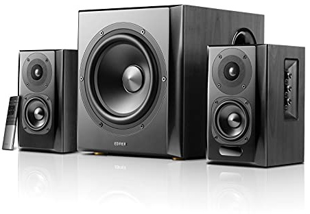 Edifier S351DB Bookshelf Speakers and Subwoofer 2.1 Speaker System Bluetooth V5.1 aptX Wireless Sound for Computer Rooms, Living Room & Dens