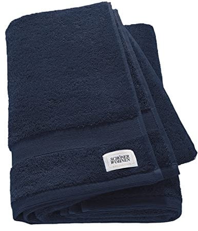 SCHÖNER WOHNEN Premium Duschtuch 70x140 cm - saugstark - Luxus Badetücher blau - 100% Baumwolle - als Handtuch-Set kombinierbar - Frottee Kinder - Öko-Tex