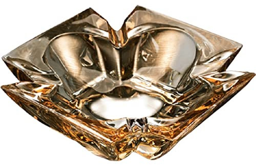 Portable Cendrier en verre en cristal, cigarettes de cigarette de cendres de cendres Accueil bureau de bureau décoration de table de bureau, cendriers créatifs de mode Durable ( Color : Yellow )