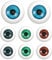 SEWACC 8 Pcs Halloween Eyeballs Scary Realistic Eyes for Halloween Party Craft Decoration, Horror Prop Decor (Mixed Colors)