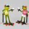 formano wunderschönes 2er Set lustige Frösche Figur Froschpaar Golfspieler aus Poly jeweils ca. 14 cm,Froschhausen