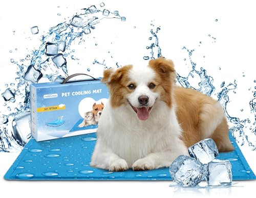 Nobleza Kühlmatte für Hunde, 50 * 65cm Haustier Kühlmatte Ungiftiges Gel, Selbstkühlende Matte Kühl Hundedecke, Kaltgelpad für Katzen und Hunde, Matte für Hundehütten Betten, M