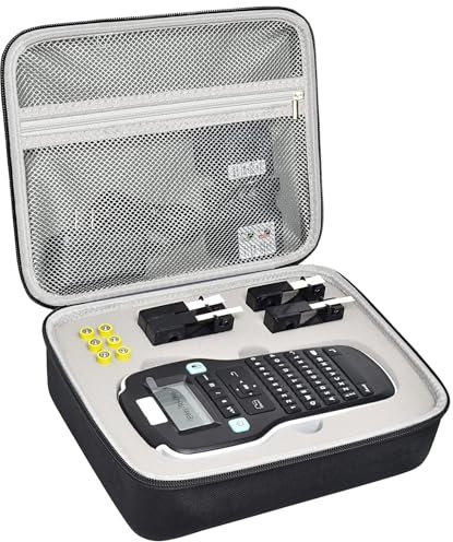 Hülle kompatibel mit DYMO Label Maker LabelManager 160/280 Tragbarem Etikettenmacher, Tag-Drucker-Aufbewahrungs-Organizer für AC-Adapter, Klebebandkassetten und mehr Zubehör (nur Box), Grau