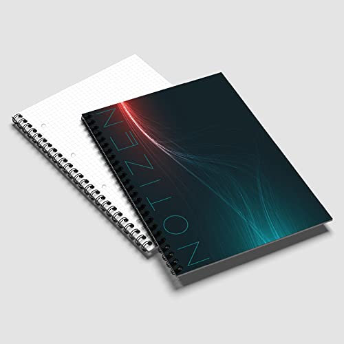 Primus Print - Collegeblock - A4 - kariert - 80 Blatt - Spirale - Design Deckblatt (1, Schwarz)