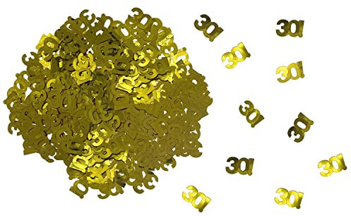 Oblique Unique® Zahlen Konfetti für 30 40 50 60 Geburtstag Jubiläum in Gold ca. 240 Stück Tisch Deko Streudeko Dekoration (Zahl 30)