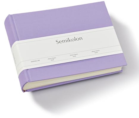 Semikolon 369952 Album Classic Small - 21,5 x 16 cm - 80 Seiten cremefarben, für 10 x 15 Fotos - lilac silk lila