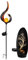Solarleuchte Dekolampe Außenleuchte Solar Stecklampe Gartenlampe Solar, Metall Glas, 1x Flamme, 1x Baummuster, LED Leuchtmittel, 2er Set