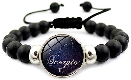12 Sternzeichen-Armbänder – 8 Mm Schwarze Perlen-Armband, Sternenhimmel, 12 Sternbild-Armbänder Für Frauen, Geburtstagsgeschenk, Zwillinge, Jungfrau, Krebs, Sternzeichen-Schmuck, Skorpion, 18 Cm