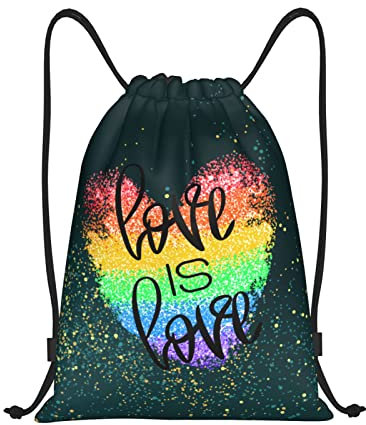 IUBBKI LGBTQ Pride Month Rainbow Gay Kordelzug-Rucksack, wasserdichte Strandtasche, Turnbeutel, kleiner Reiserucksack, Sportsack für Damen und Herren