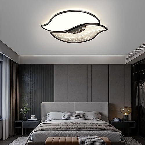 Bellastein LED-Deckenleuchte, moderne Designer Deckenleuchte, Wohnzimmerlampe mit Fernbedienung Dimmbar Schlafzimmer Deckenlampe für Esszimmer Küche Energiespar Deckenstrahler (Schwarz, groß)