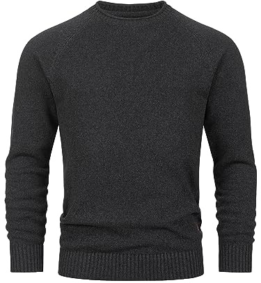Indicode Herren INMassum Strickpullover Cardigan mit Rundhals-Ausschnitt | Klassischer Feinstrickpullover aus weicher Baumwolle, Strickpullover, Herrenpullover, Freizeitpullover, Pullover für Männer