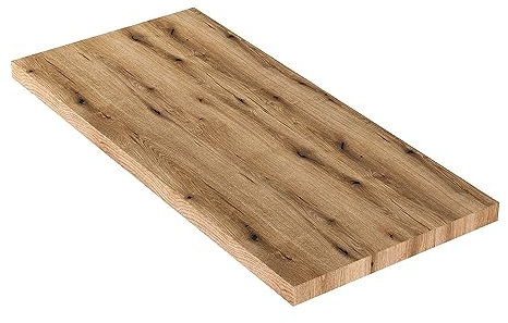 Mensola sospesa per lavabo d’appoggio 100 cm in Legno Rovere Naturale H 3,8 cm, in Diverse Misure e Finiture, Linea