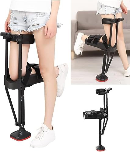 FnnEmg Freihändige Krücken, Gehhilfen,Anti -Abdring -Knie -Krücke in der Höhe,Für Knöchelfrakturen, Verstauchungen, Wade-001||Left