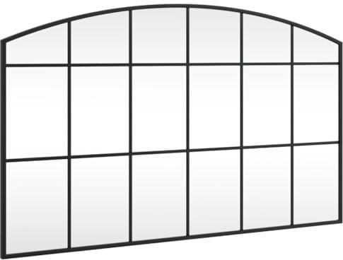 vidaXL Espejo de Pared Arco de Hierro Negro 100x60 cm
