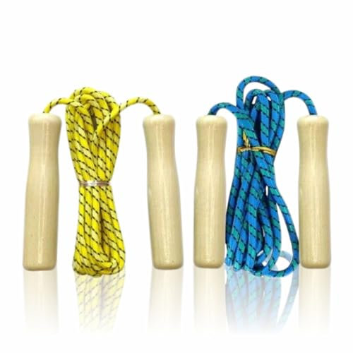 Skipping Rope Heavy Duty Jumping Rope With Non Slip Handle Fitness Rope For Gym Workout Fat Burning Outdoor Exercise Essentials Men Women Home Accessories 2.7m Assorted Colours (1Pc)