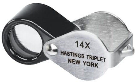 GAIN EXPRESS Lupe Mini-Design 14-fache Vergrößerung 12mm, Triplet-Optisches Glas, Edelstahlgehäuse, Taschen-Mikroskop für Augen, Briefmarken, Uhren, Hobbys und Edelsteine