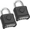 Diyife 2PCS Cadenas Code 4 Chiffres, 52mm Cadenas Extérieur Etanche, Robuste & Antivol, 8mm Loquet Cadenas à Combinaison, Exterieur Serrure Porte de Garage, pour Jardins, Porte, Clôture, Casier - Noir