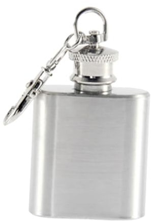 CIYODO Stainless Steel Hip Flask 1 Whiskey Bottle Flat Lid Jug with Keychain Hip Flask with Keychain Pocket Flask Stainless Steel Flat Cover Stainless Steel Jug