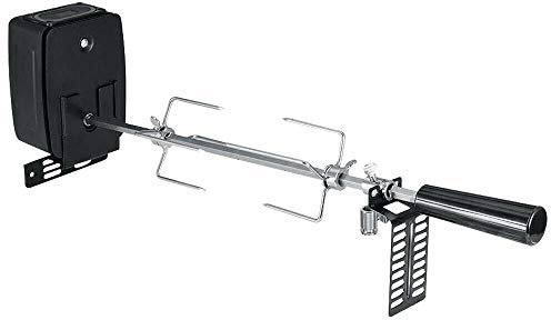 WEIGR Spiedino elettrico girevole da 106 cm, in acciaio inox, griglia a gas elettrica con 2 aghi da carne, motore I per barbecue a gas a carbone, accessorio per barbecue, braciere elettrico