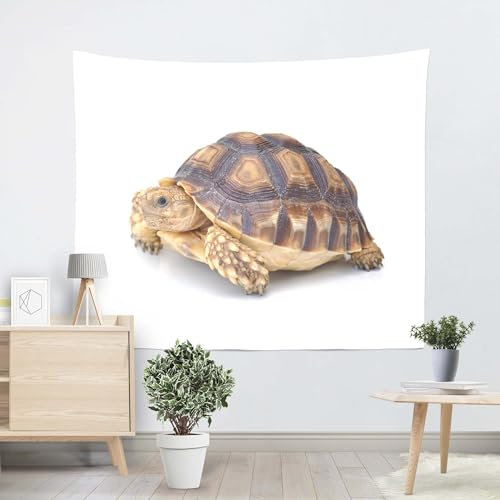 EHOMERY Wandteppich Hell Wanddekoration Zum Kleben Schildkröte Wandbehang Jugendzimmer Wandtuch Hochformat Wohnzimmer Schlafzimmer Wandbehang Dekoration 150x130cm