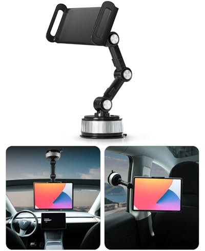 EVOOOR Hands-Free Ipad/Tablet Suction Mount, Phone Tablet Stand Holder for Car Rear Seat for Tesla Model 3/Y/S/X