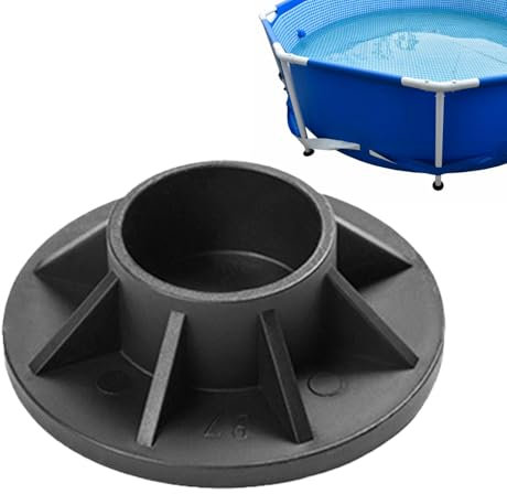 Piscina pequeña | Tapas de extremo de patas | Tapa de base de piscina | Piezas rectangulares de piscina, base protectora, pie de piscina resistente, soporte multifuncional, piezas de piscina de metal