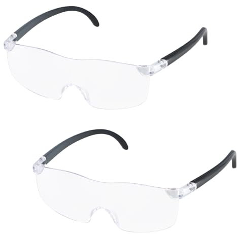 2 Piezas Gafas Lupa 300%, Manos Libres Lupa Gafas de Cabeza, Lupas para Lectura Anti luz Azul para el Trabajo de Cerca, Aficiones, Lectura, Artesanía