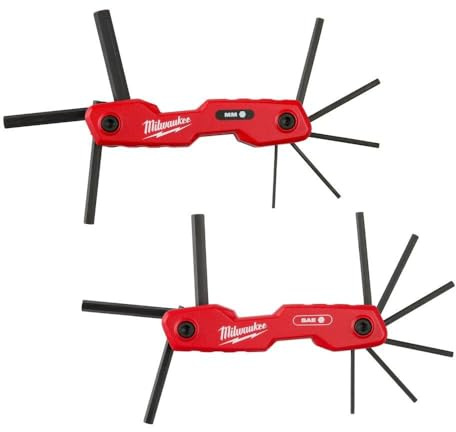 Milwaukee Electric - 17-Key Folding HEX Key Sets - SAE/Metric
