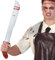 FIESTAS GUIRCA | Machette avec Scie (60 cm) - Arme de Jouet pour Costume de Tueur et Terreur pour Halloween et Fêtes Costumées - Argent et Marron