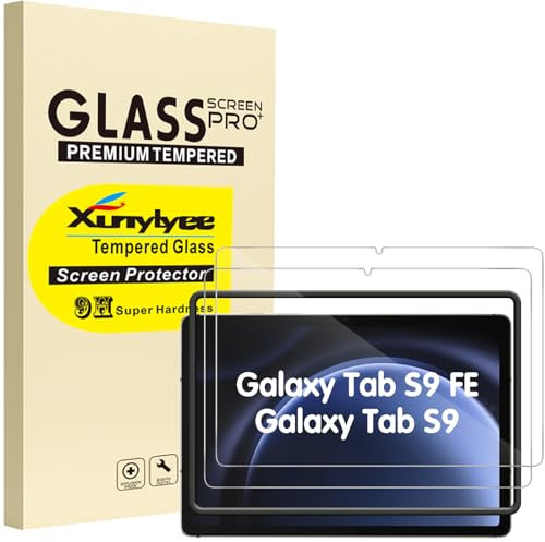 XunyLyee Pellicola per Galaxy Tab S9 FE/Galaxy Tab S10 FE/Galaxy Tab S9 10,9 Pollici Tablet Vetro Temperato, con Telaio di Installazione Facile, 2 Pezzi