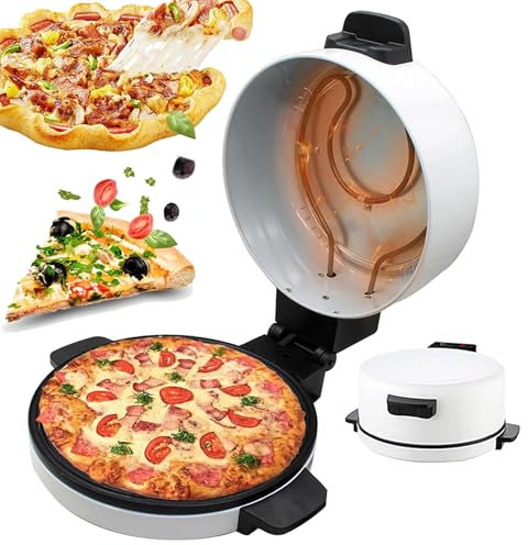 HEGGMKK Horno De Pizza Eléctrico De 2000 W, Máquina para Hacer Pan Árabe De 30 Cm, Placa Calefactora Antiadherente, Hecha En Casa En 6 Minutos, Mango Antiescaldaduras, para Pizza, Bistec,12in