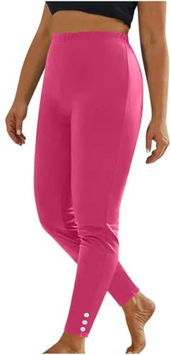 3/4 Leggings Damen Sommer Sport Jogginghose High Waist Sporthose Baumwolle Blickdicht Yoga Hose Kurze Einfarbig Sportleggins Elastische Taille Yogahose Casual Slim Fit Laufhose Frauen