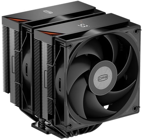 PCCOOLER CPS RT620 Pro Digital BK Dissipatore CPU con display digitale in tempo reale, 6 tubi di calore in rame, due ventole FDB da 120 mm, per AMD AM4/AM5, Intel LGA 115X/1200/1700/1851