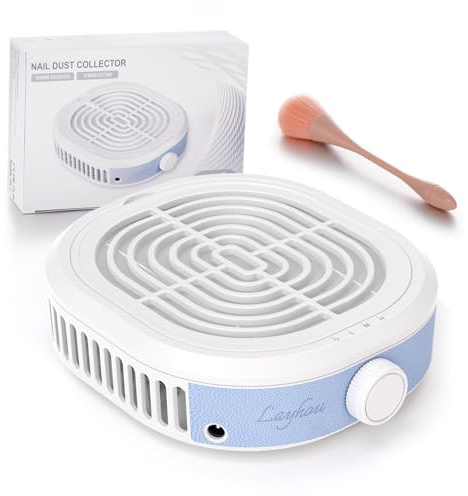 Nail Dust Collector, Portable Nail Vacuum Fan for DIY Gel Polish Removal | 15000RPM 3-Speed Adjustments Vacuum Fan Dust Collector with Reusable Filter Manicure Tool for Home Use Nail Studio Home