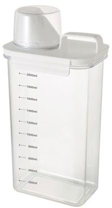Woedpez Récipient à lessive utilisable Verre doseur pratique Bidon de rangement Récipient scellé pratique pour le stockage des aliments