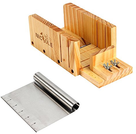 Outils de coupe de savon Nicole Set 2 Boîte de coupe de pain de bois réglable et lame de coupe de savon Fournitures de fabrication de savon