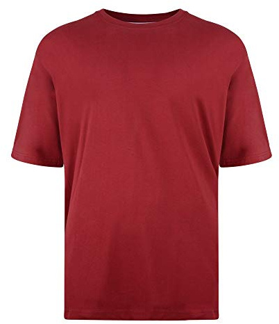 Kam Pure Cotton/Cotton Rich Plain Tee Shirt in Wine in 4XL