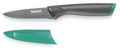 Tefal Fresh Kitchen Couteau éplucheur 9 cm, Lame en acier inoxydable avec titane de haute qualité, Revêtement antiadhésif, Zone confort, Etui de protection de lame K1220604