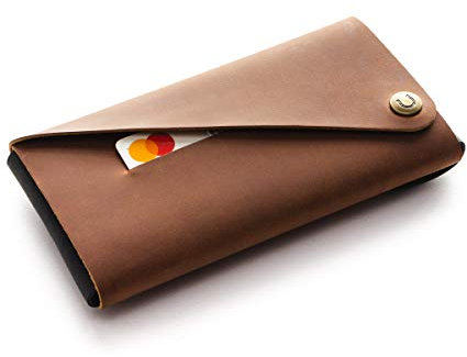 Minimalist Case/Wallet for iPhone 14, 14 Pro Max, 14 Plus, Classic Brown, Leather Phone Sleeve Cardholder, Handmade 13/12 / 11 / SE/Xr/X/Xs Max / 8/7 / cover holder gift, Crazy Horse Craft