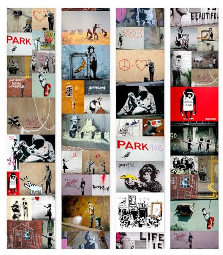 murando Papier Peint Adhésif PURO 10 m sans repetition Mural Décoration Feuille Autocollante Stickers XXL Poster Tableaux Muraux Tapisserie Photo Trompe l'oeil Banksy f-A-0237-j-b