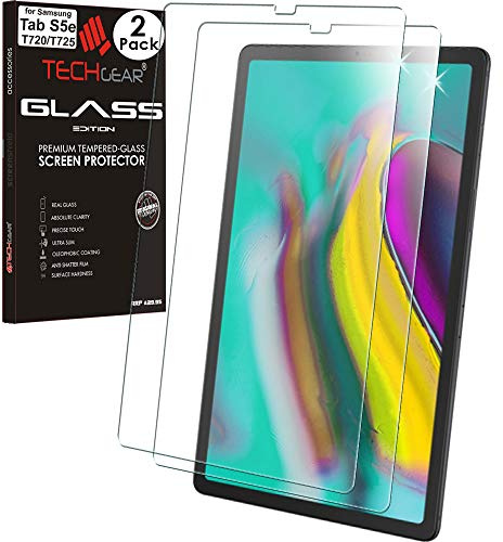 TECHGEAR [2 Pack] GLASS Edition Screen Protector Compatible with Samsung Galaxy Tab S5e 10.5 (SM-T720 / SM-T725), Tempered Glass Screen Protector [9H] [HD Clarity] [Scratch-Resistant] [No-Bubble]